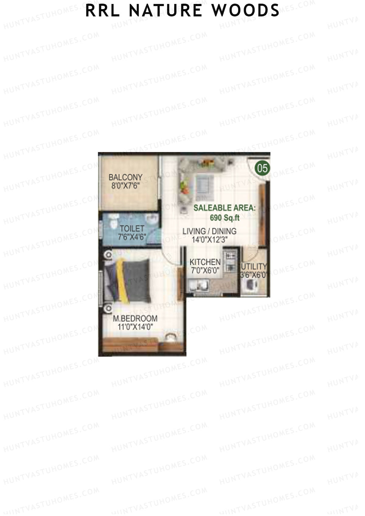RRL Nature Woods Tower 1 Unit 5 Floor Plan