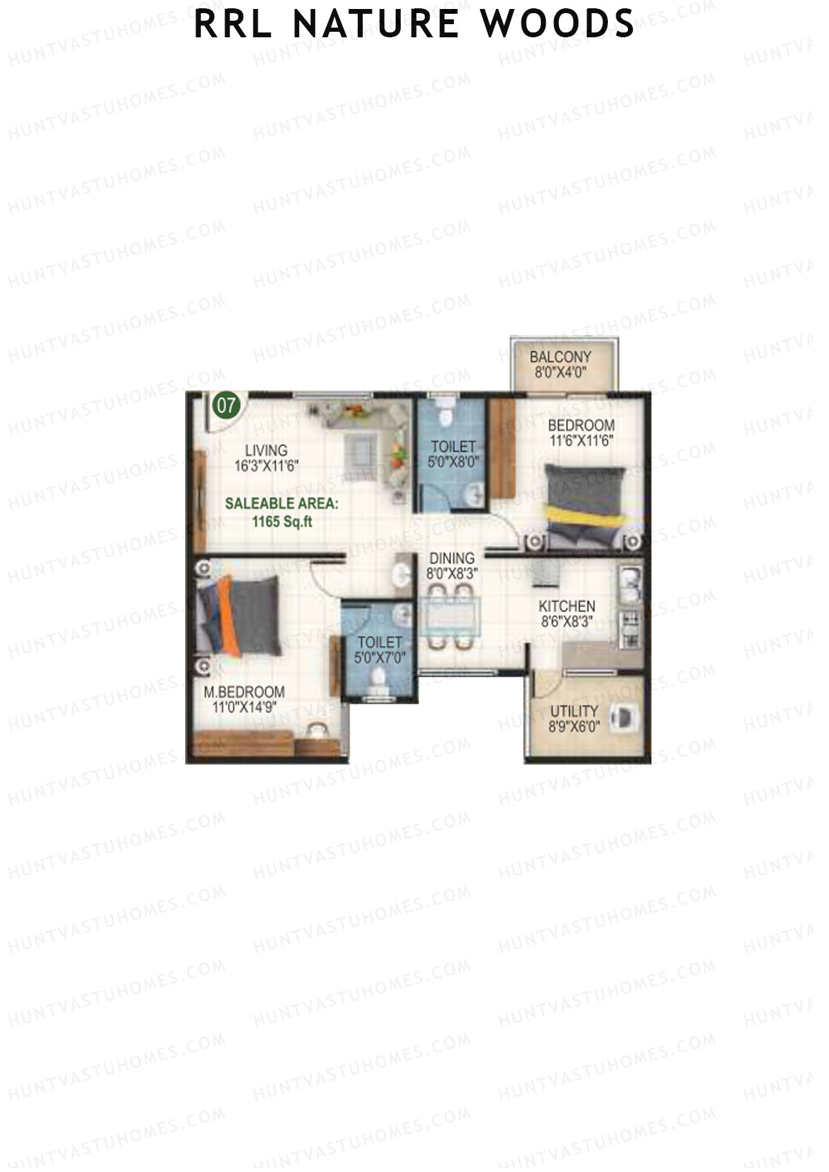 RRL Nature Woods Tower 1 Unit 7 Floor Plan