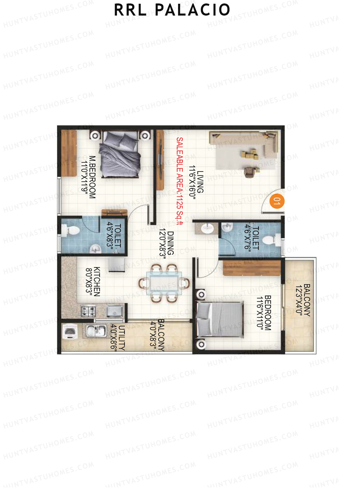 RRL Palacio Tower 1 Unit 1 Floor Plan