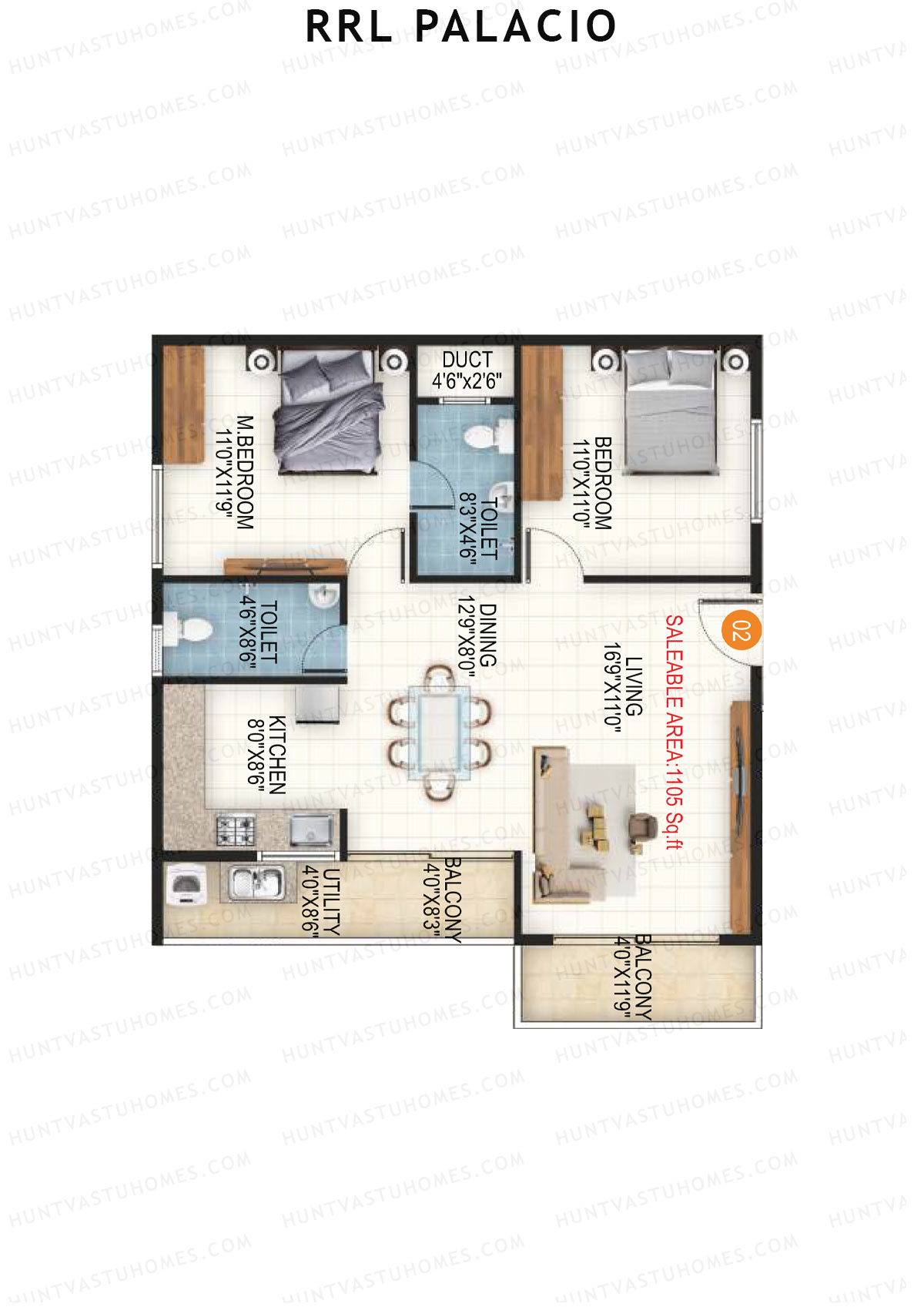 RRL Palacio Tower 1 Unit 2 Floor Plan
