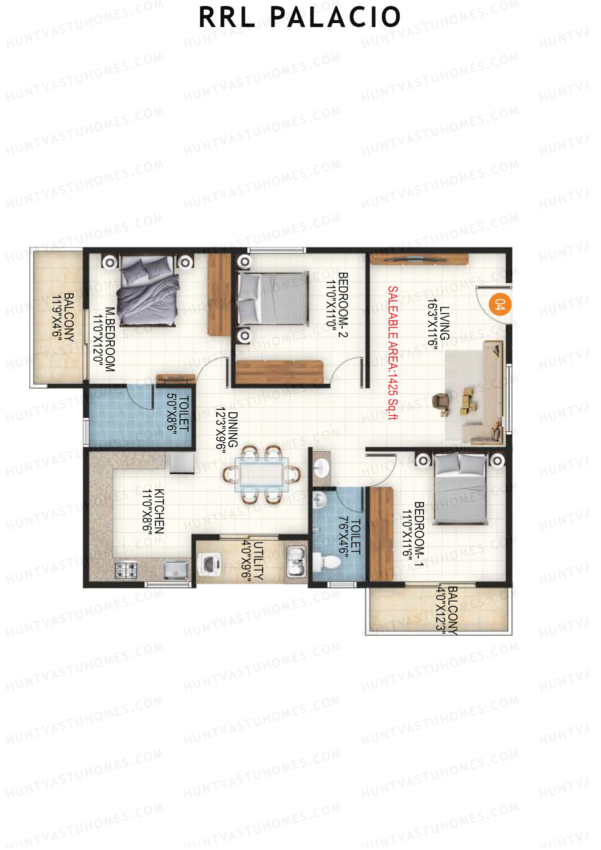 RRL Palacio Tower 1 Unit 4 Floor Plan