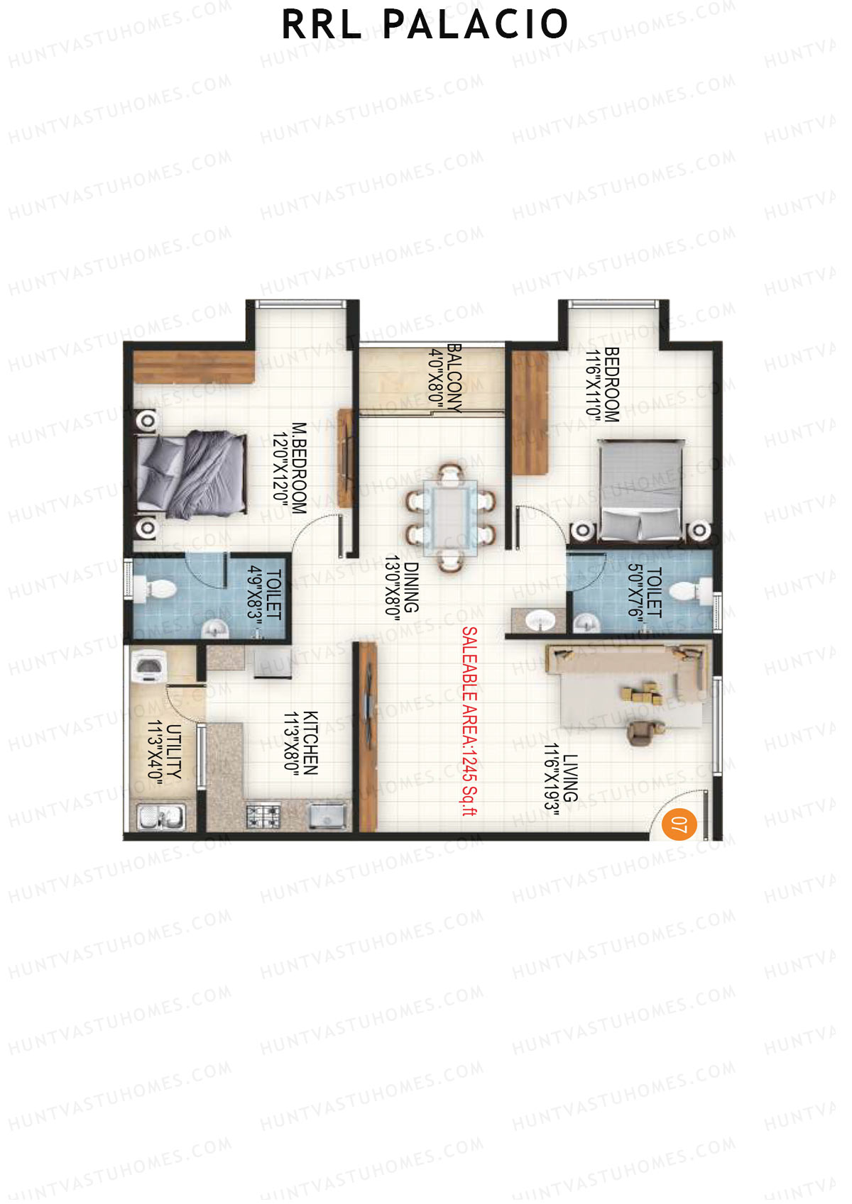 RRL Palacio Tower 1 Unit 7 Floor Plan