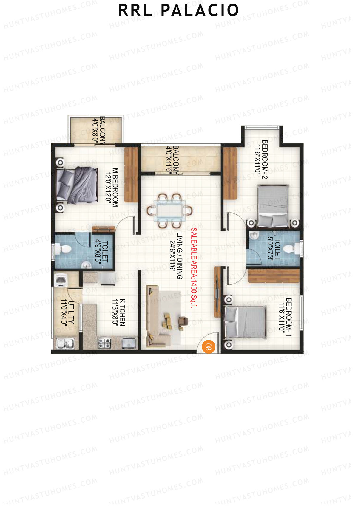 RRL Palacio Tower 1 Unit 8 Floor Plan