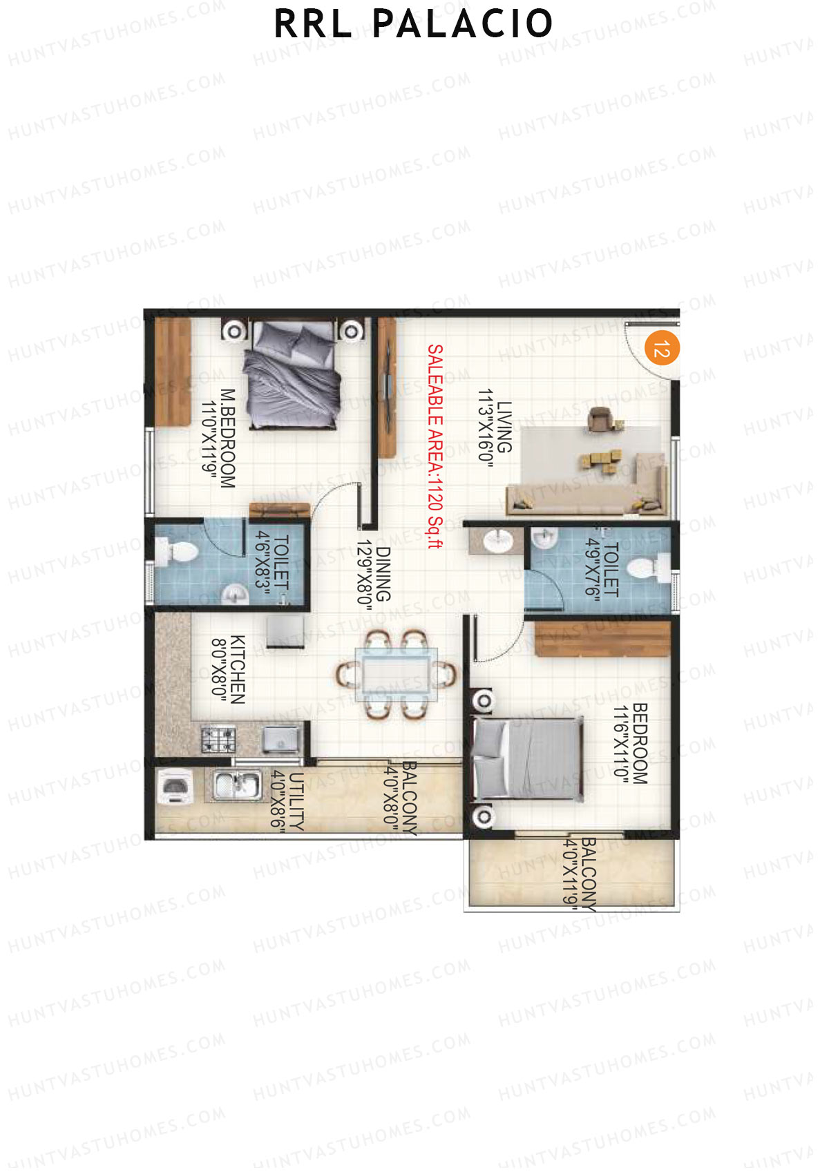 RRL Palacio Tower 2 Unit 12 Floor Plan