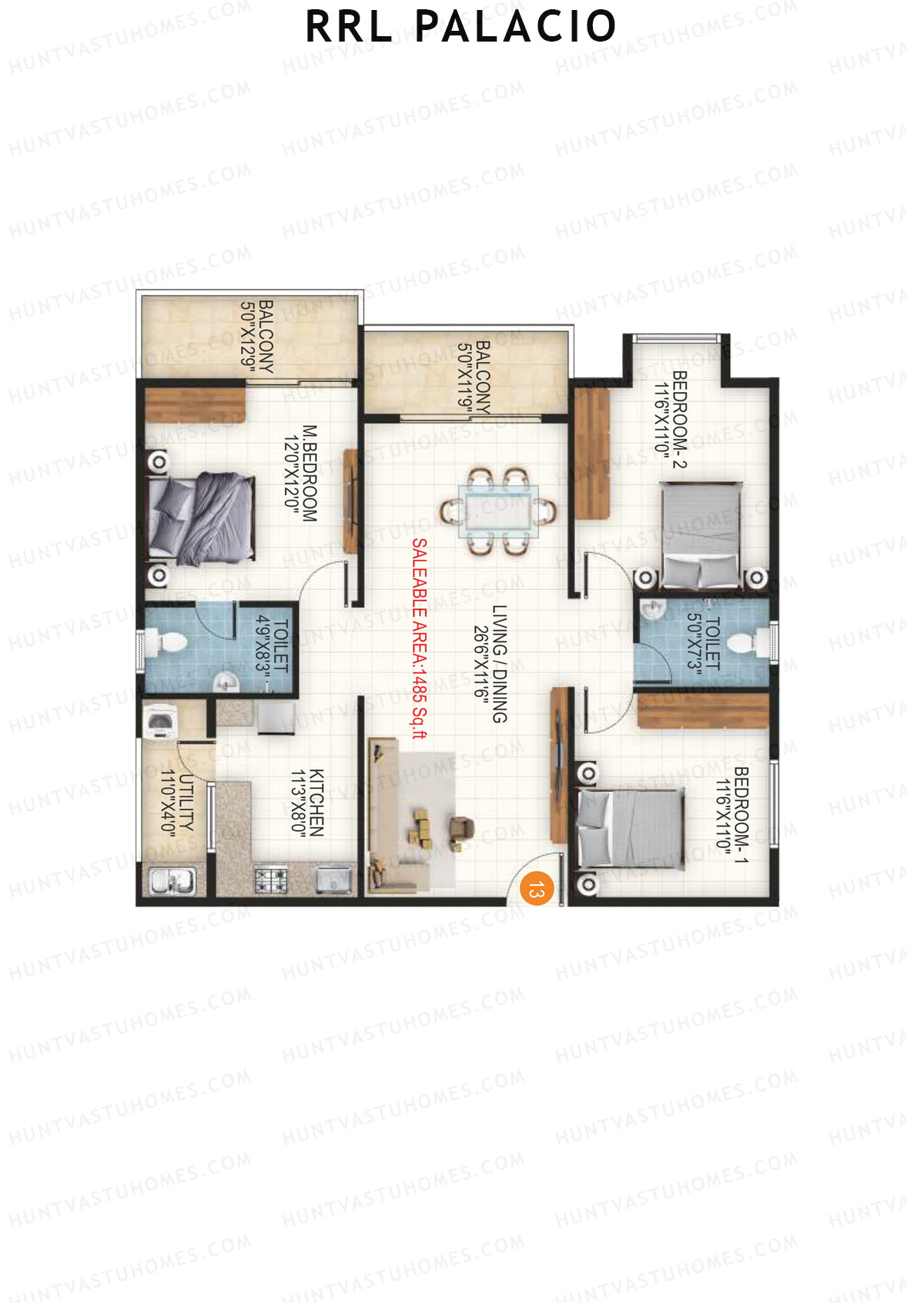RRL Palacio Tower 2 Unit 13 Floor Plan