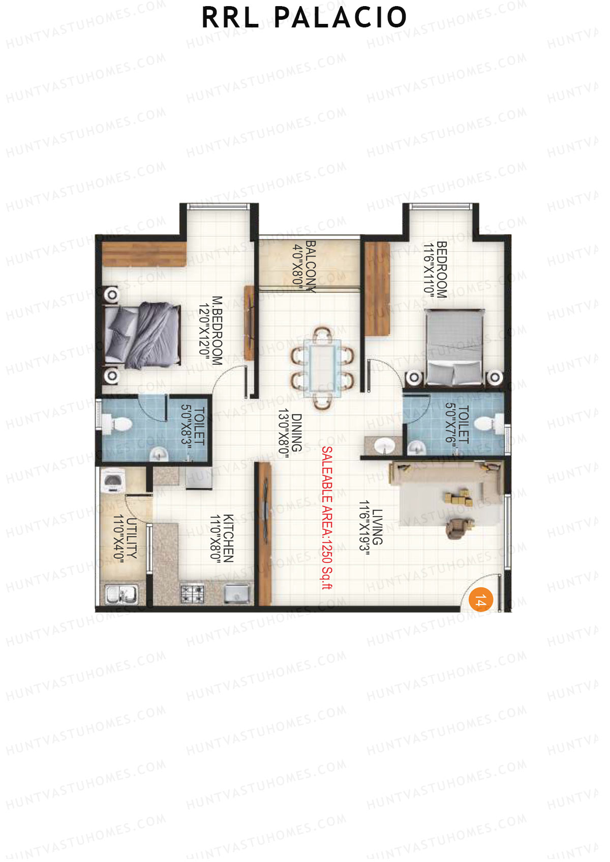 RRL Palacio Tower 2 Unit 14 Floor Plan