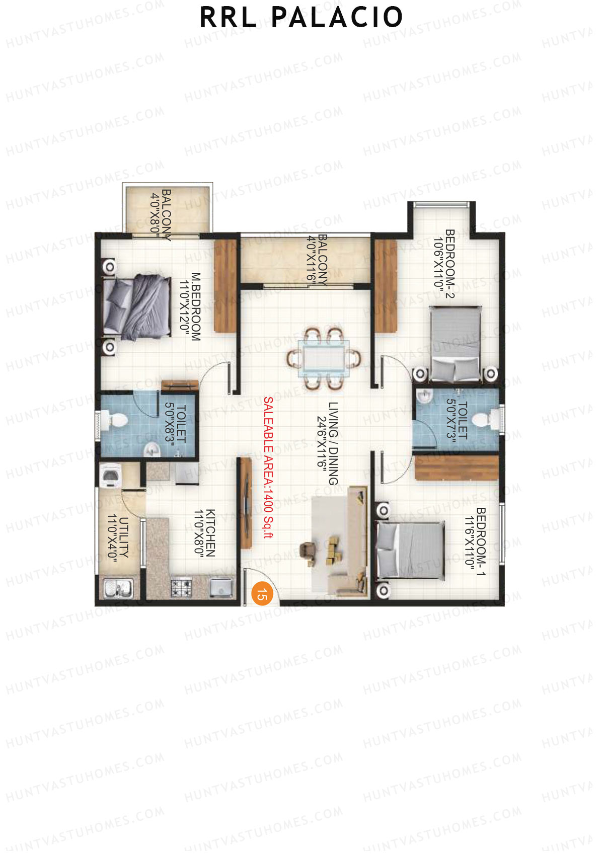 RRL Palacio Tower 2 Unit 15 Floor Plan