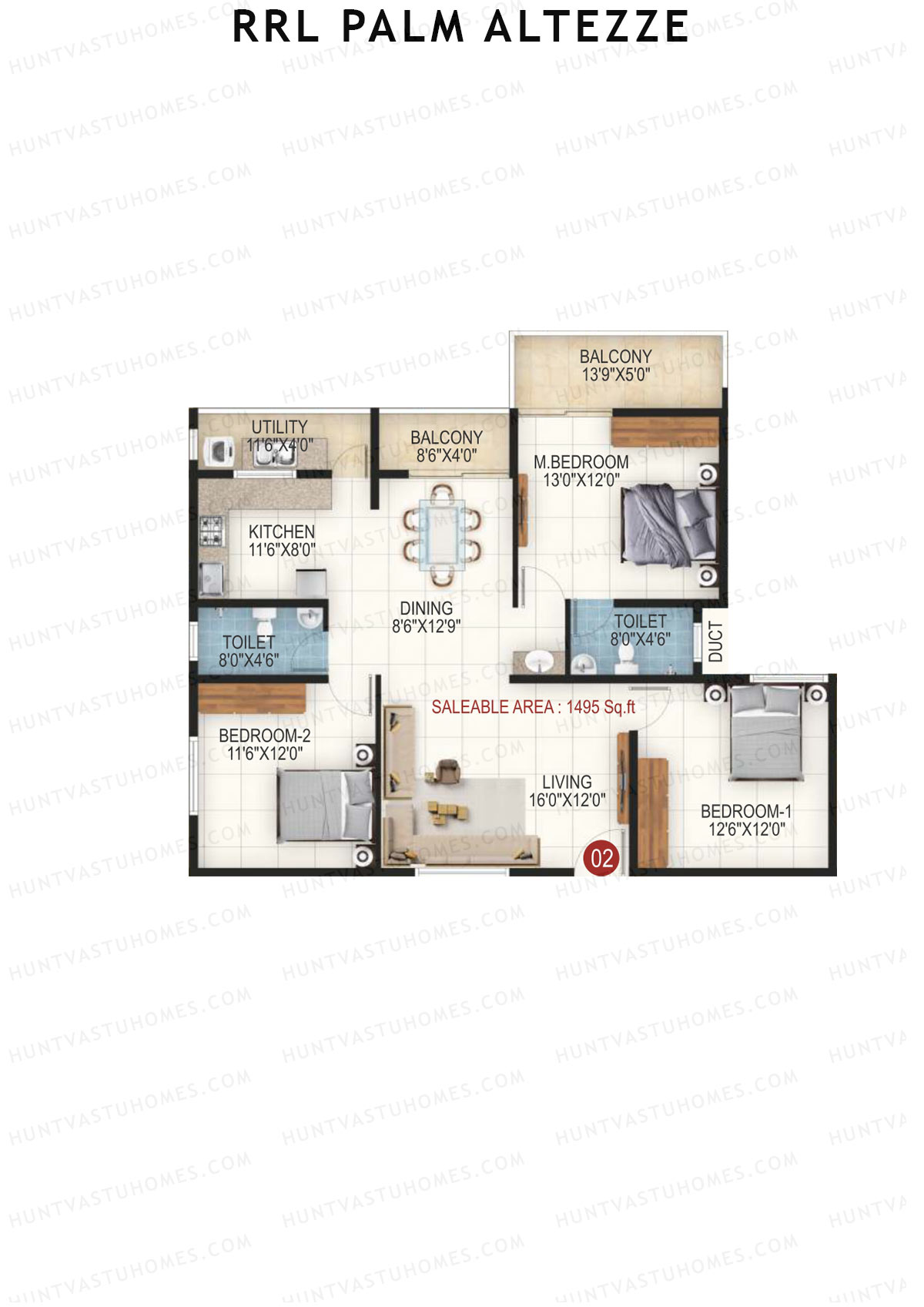 RRL Palm Altezze Tower 1 Unit 2 Floor Plan