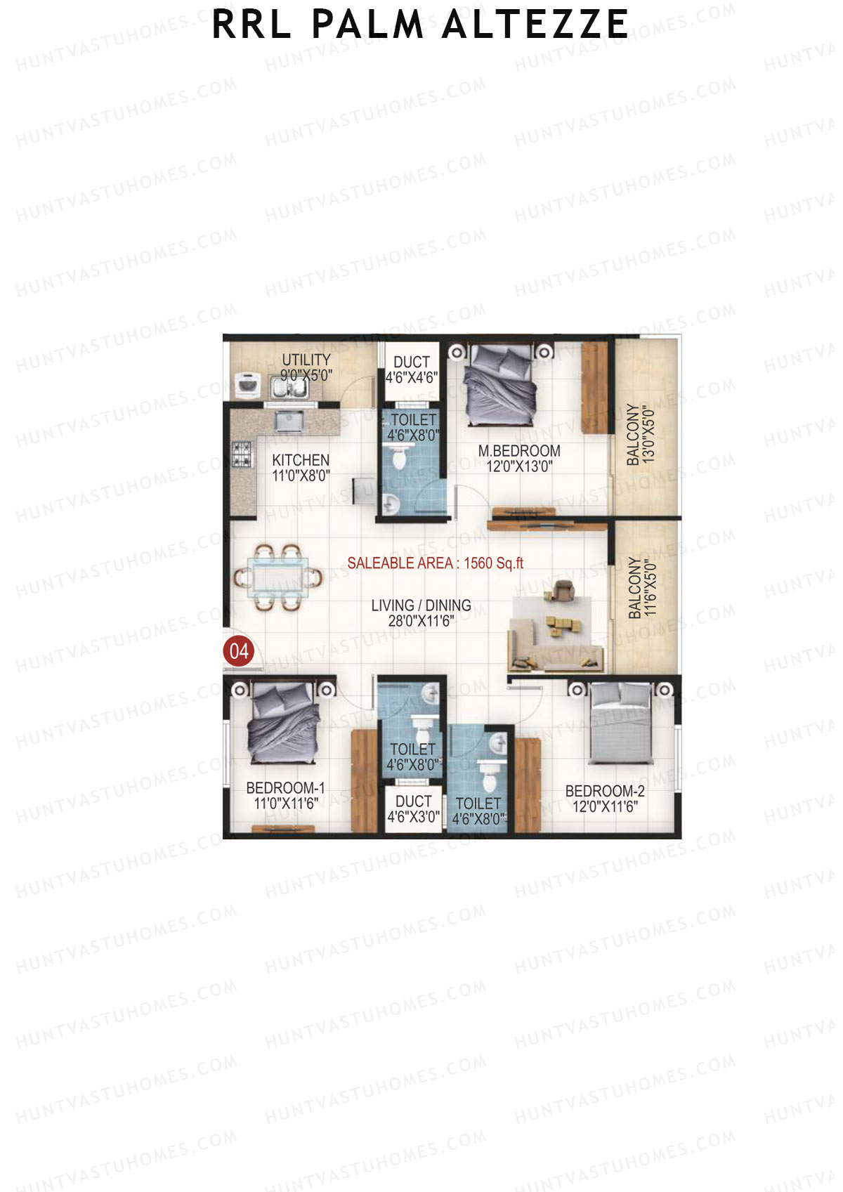 RRL Palm Altezze Tower 1 Unit 4 Floor Plan