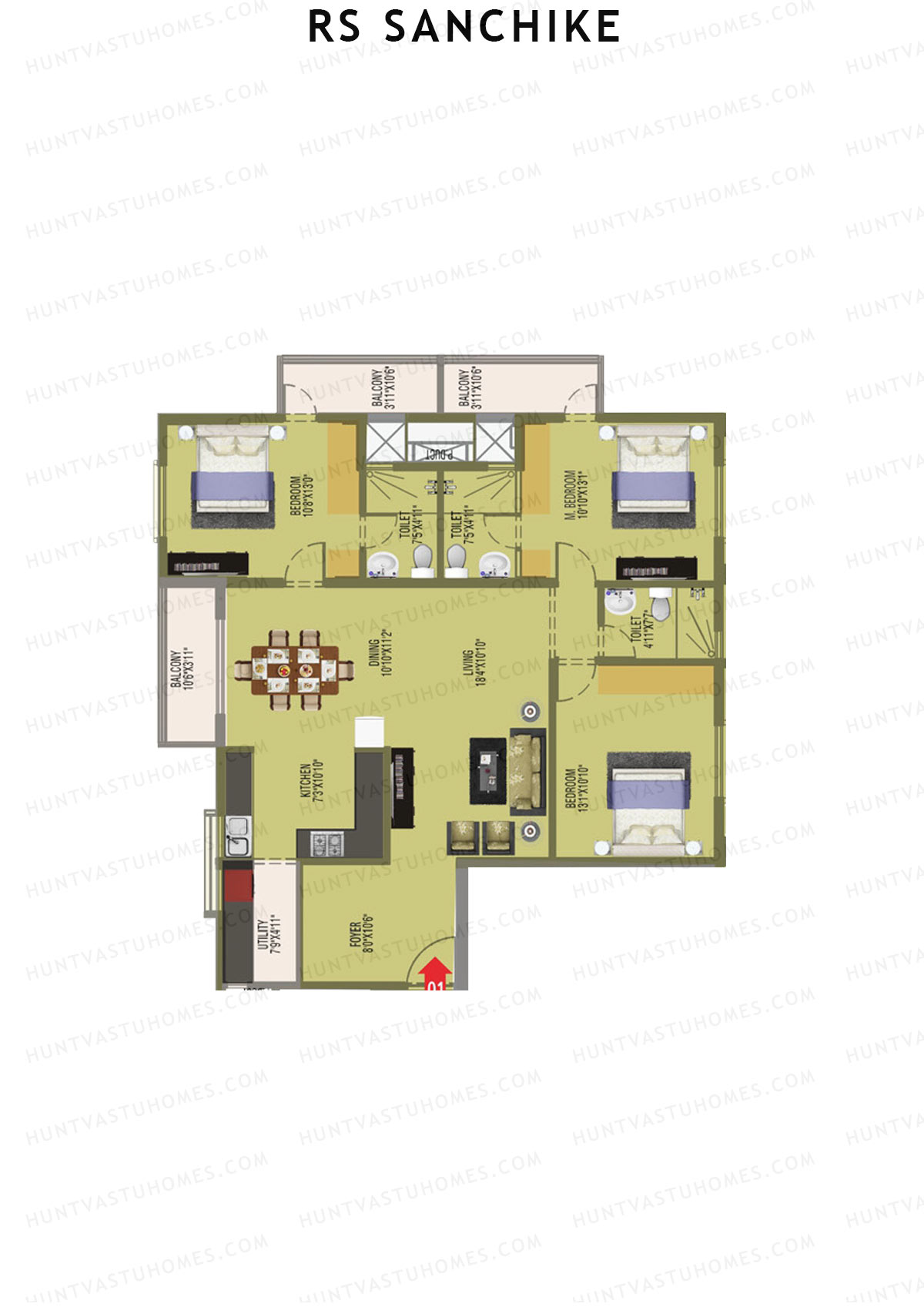 RS Sanchike Block A Unit 1 Floor Plan