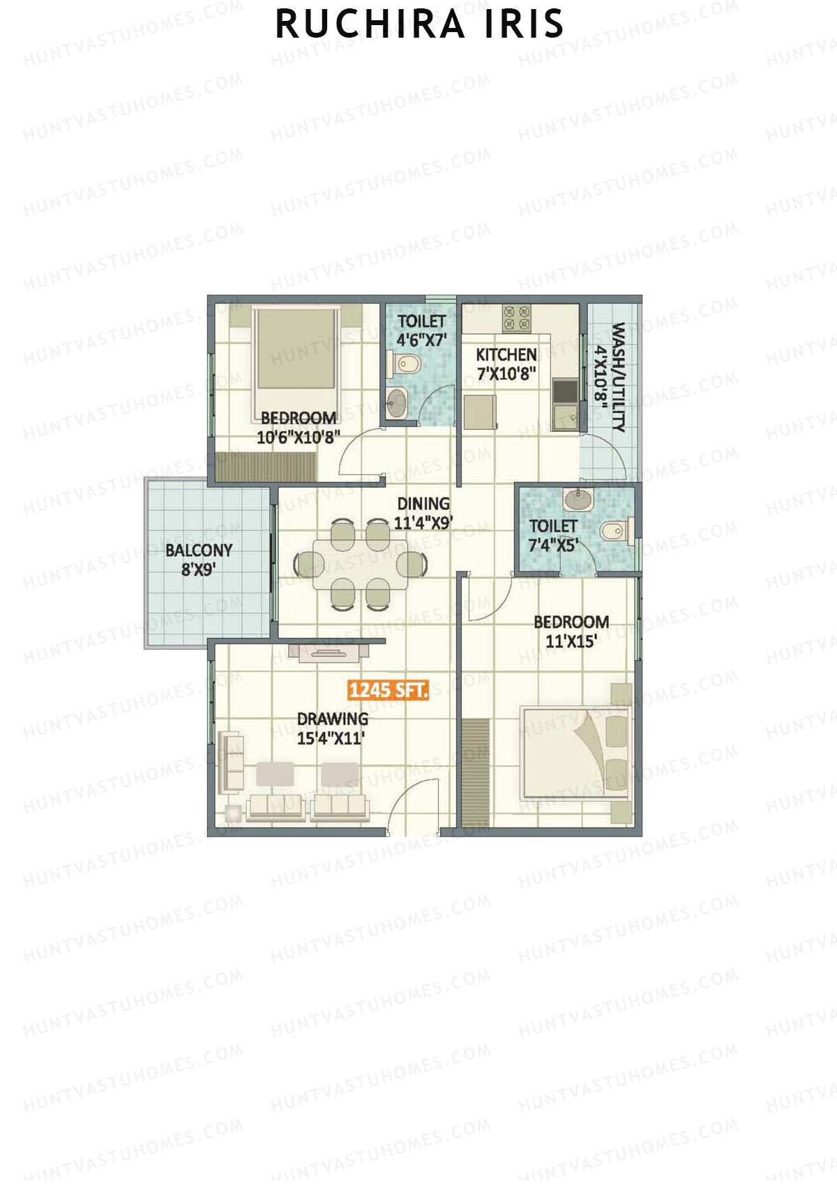 Ruchira Iris Tower A Unit 1 Floor Plan