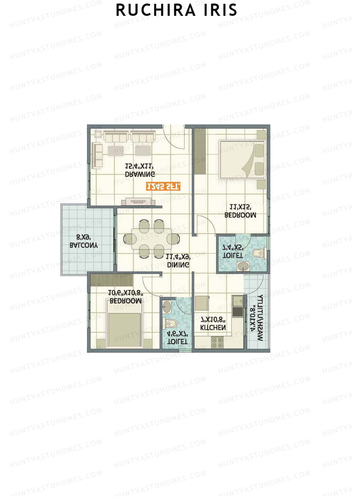 Ruchira Iris Tower A Unit 2 Floor Plan