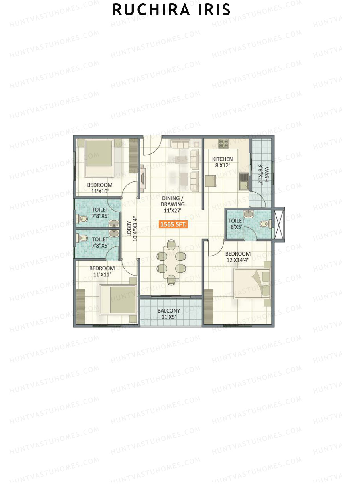 Ruchira Iris Tower A Unit 7 Floor Plan