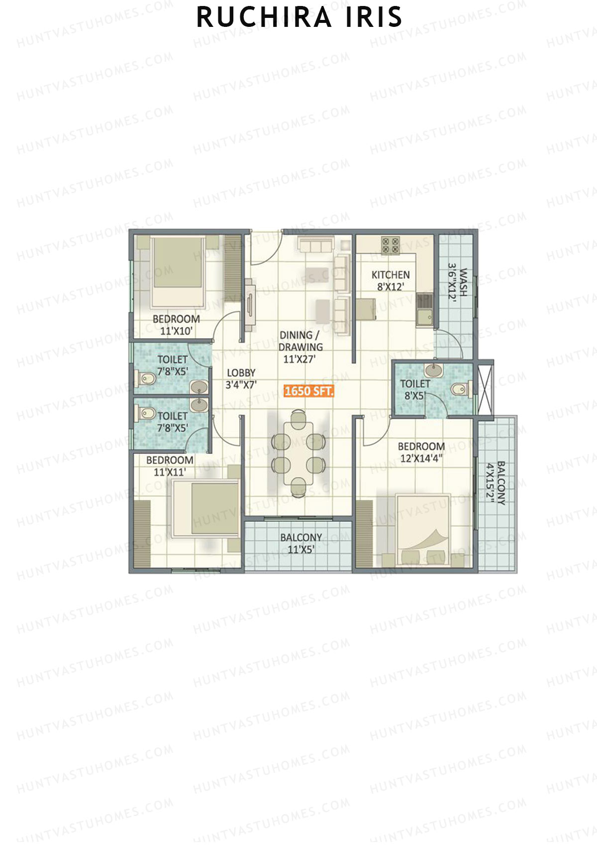 Ruchira Iris Tower A Unit 7 Floor Plan