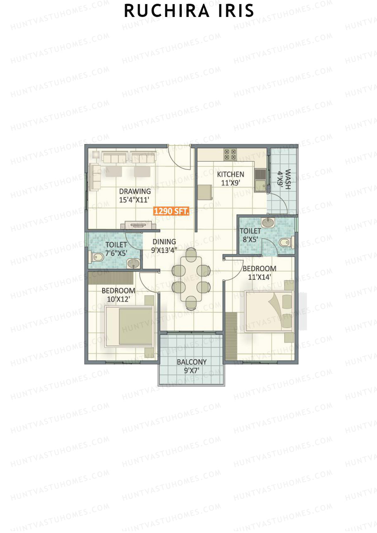Ruchira Iris Tower A Unit 9 Floor Plan