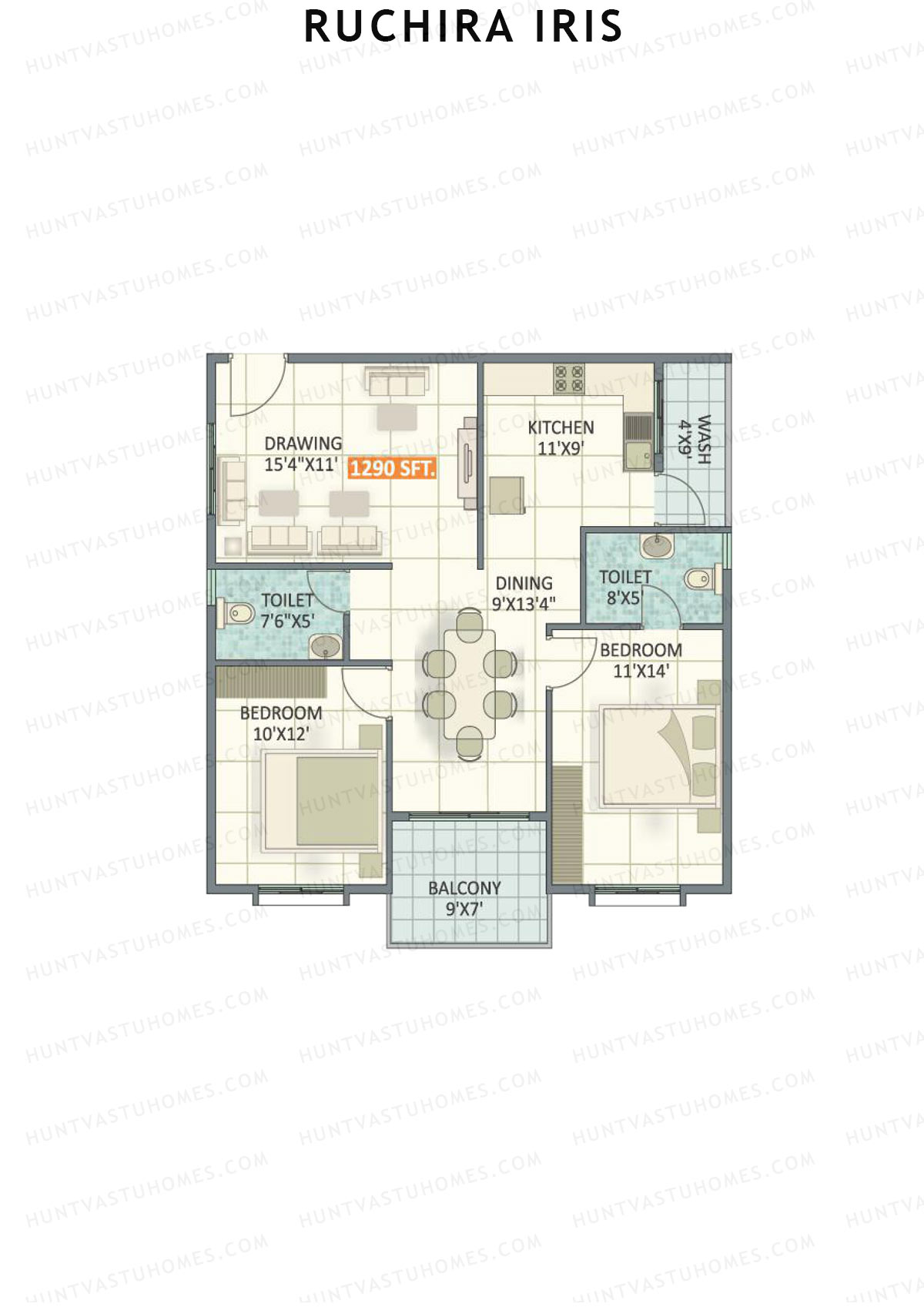 Ruchira Iris Tower B Unit 11 Floor Plan