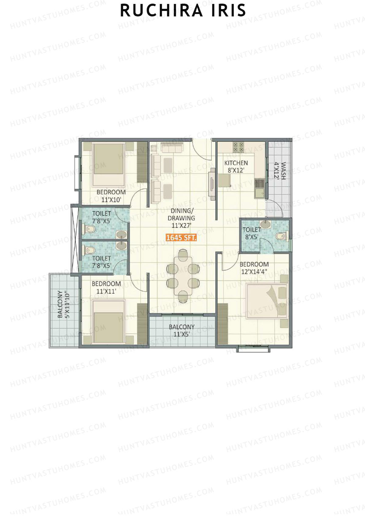Ruchira Iris Tower B Unit 12 Floor Plan