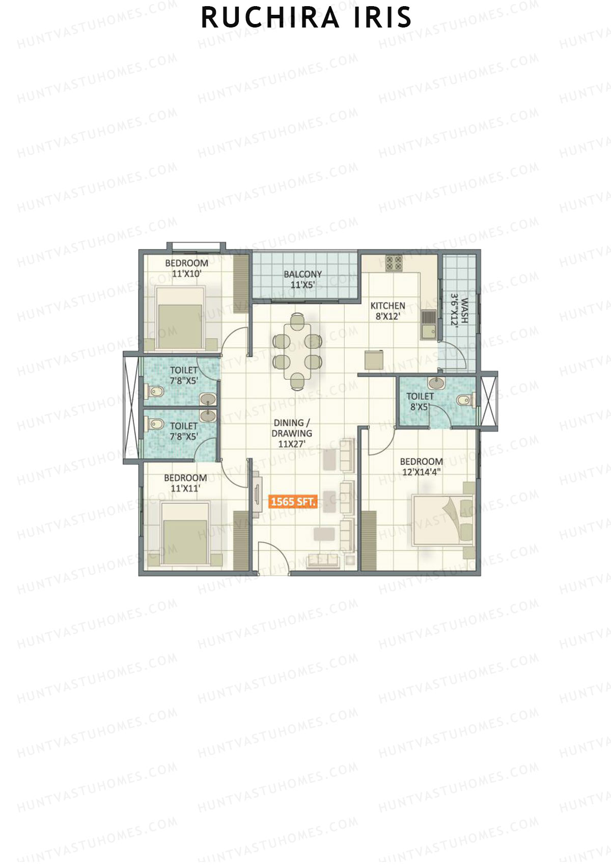 Ruchira Iris Tower B Unit 15 Floor Plan