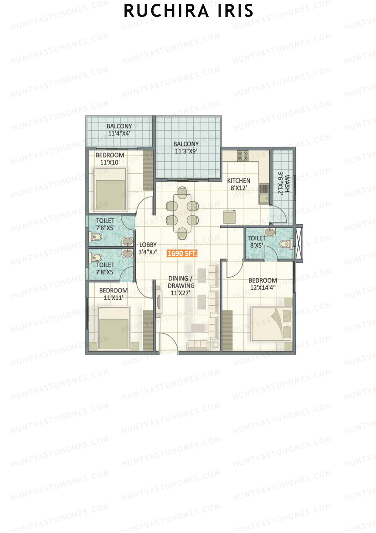 Ruchira Iris Tower B Unit 15 Floor Plan