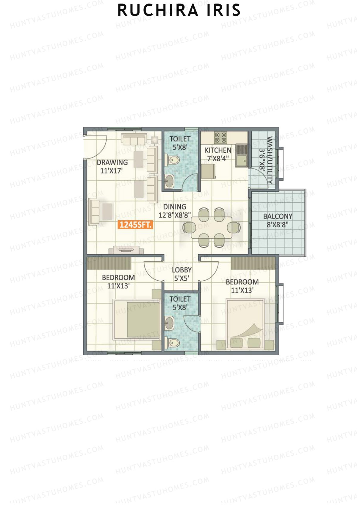 Ruchira Iris Tower B Unit 17 Floor Plan