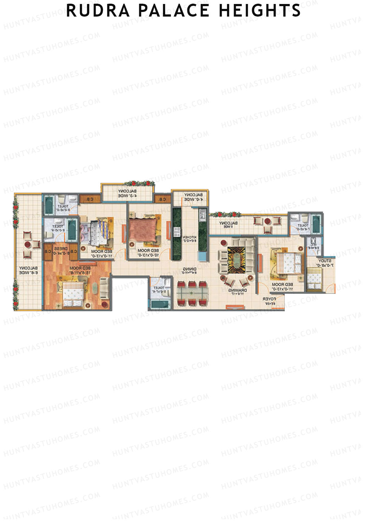 Rudra Palace Heights A1 Maharani Padmini Tower Unit 1 Floor Plan