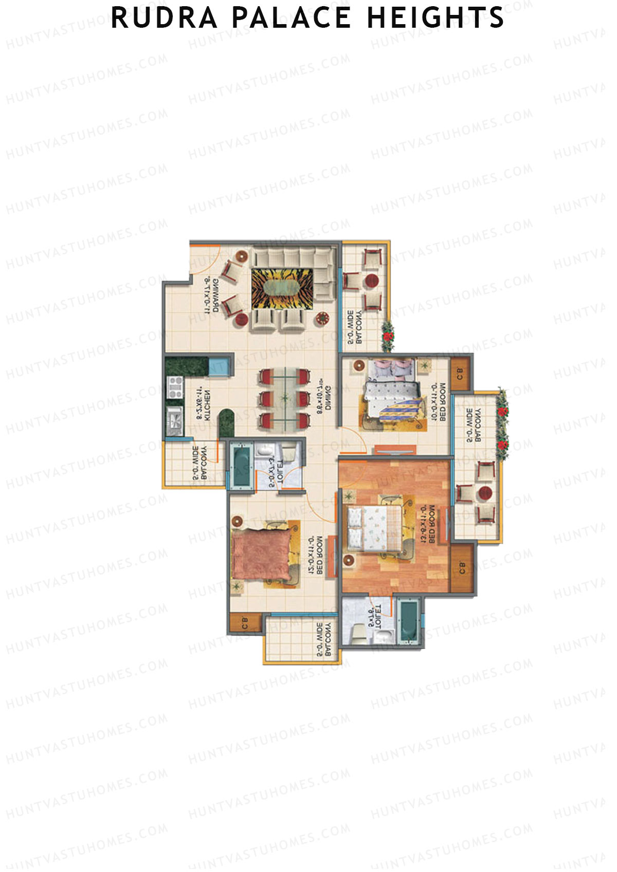 Rudra Palace Heights A1 Maharani Padmini Tower Unit 4 Floor Plan