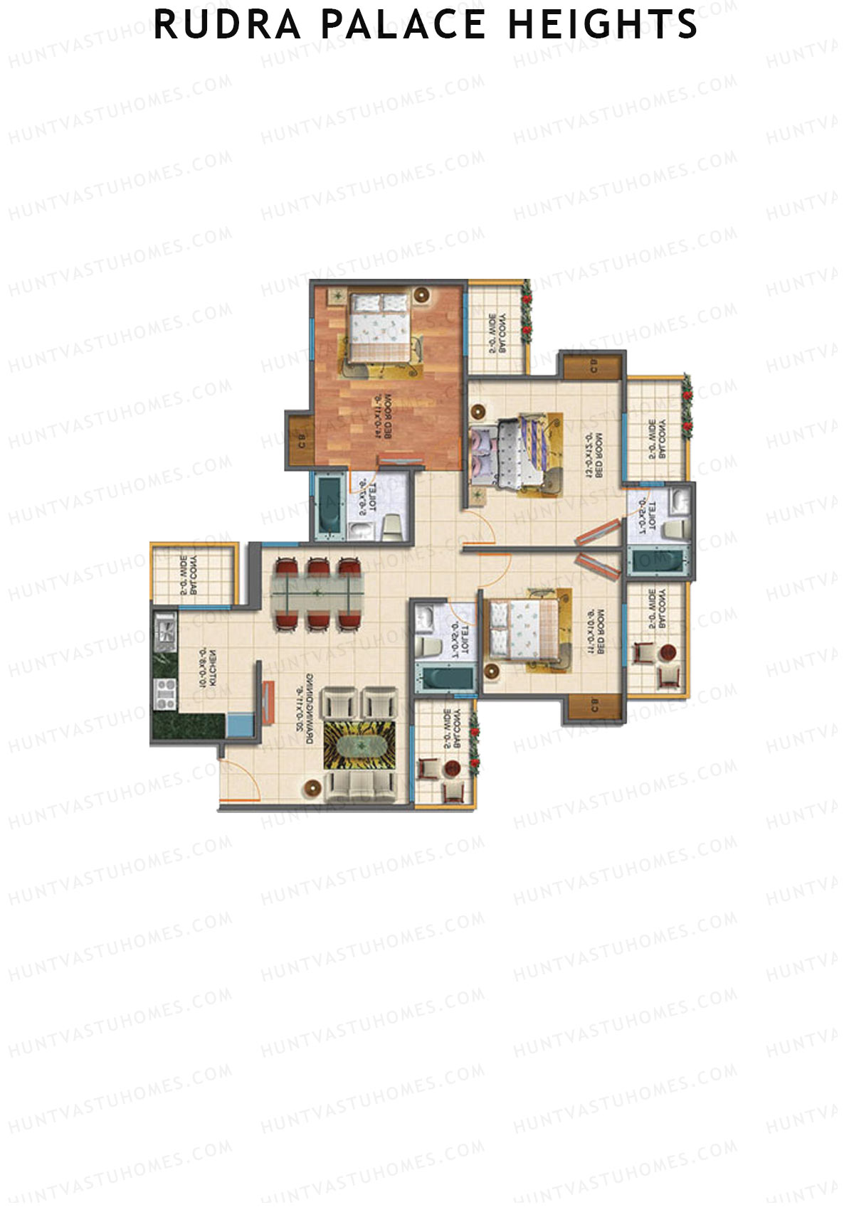 Rudra Palace Heights A1 Maharani Padmini Tower Unit 5 Floor Plan