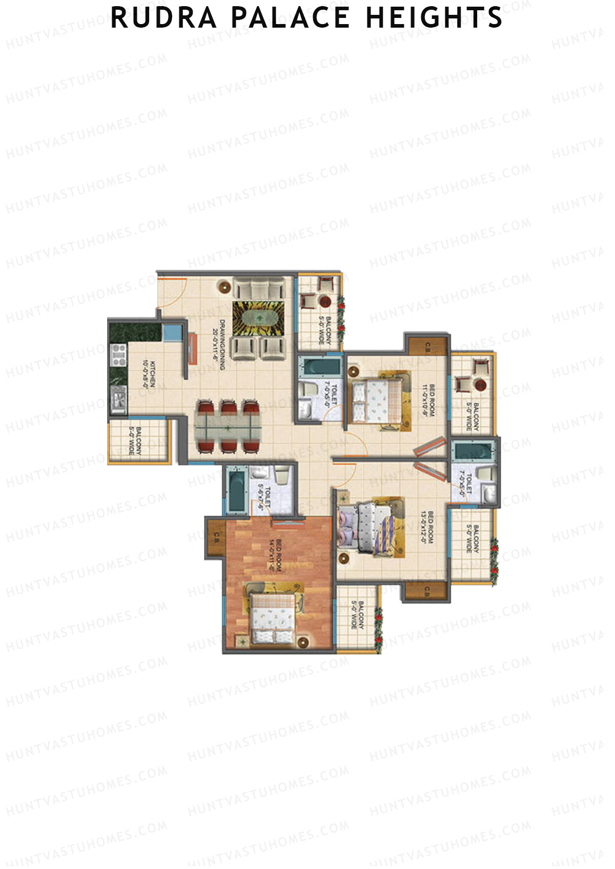 Rudra Palace Heights A2 Rani Lakshmibai Tower Unit 2 Floor Plan