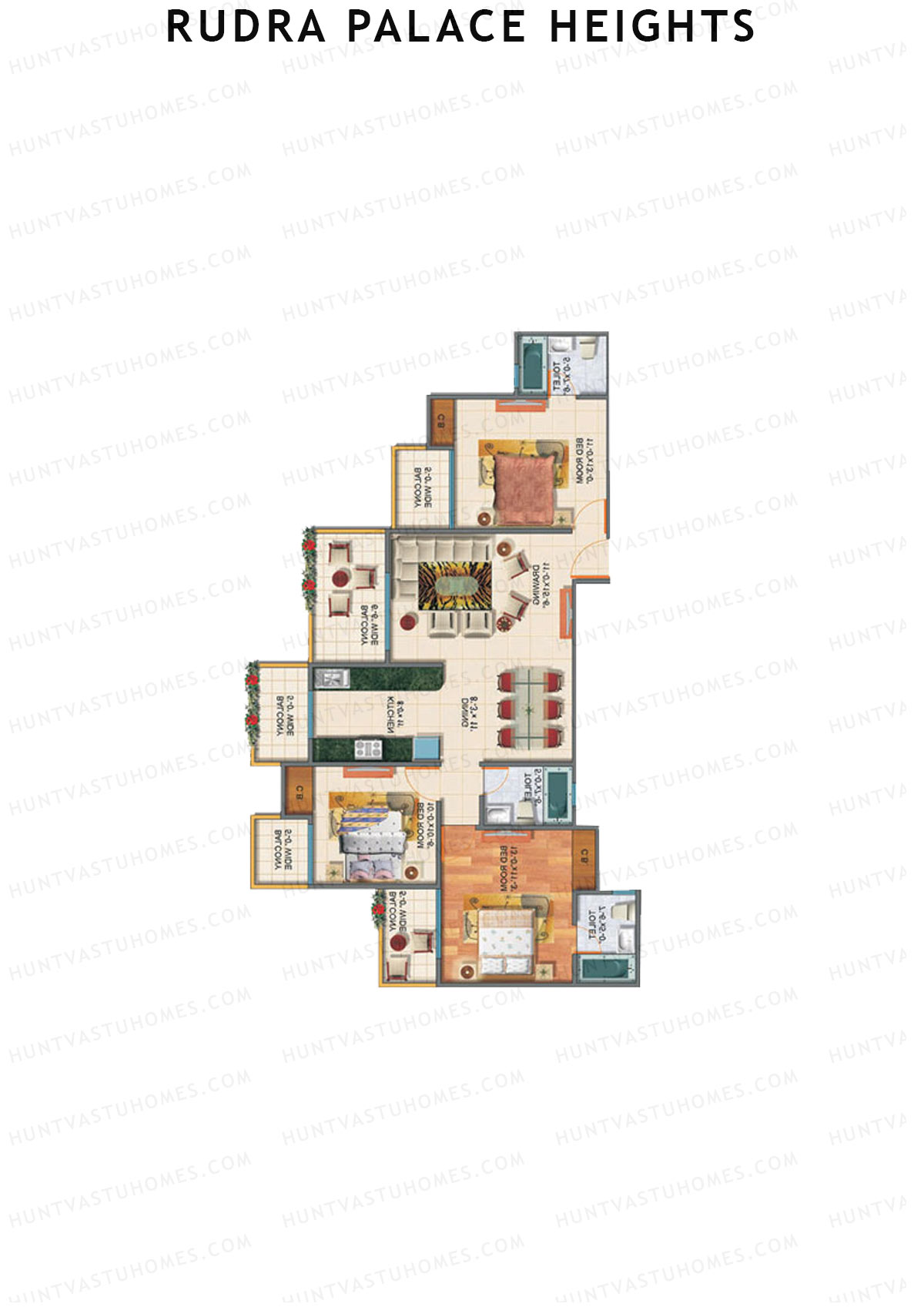 Rudra Palace Heights A3 Rani Jijabai Tower Unit 1 Floor Plan
