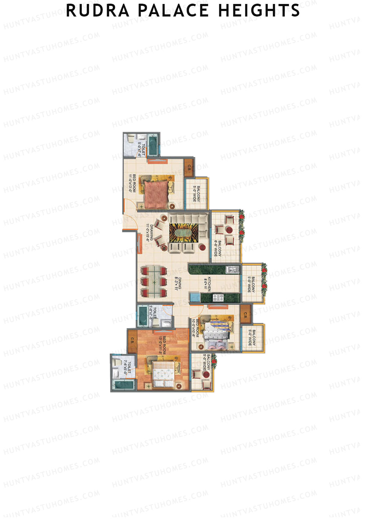 Rudra Palace Heights A3 Rani Jijabai Tower Unit 2 Floor Plan