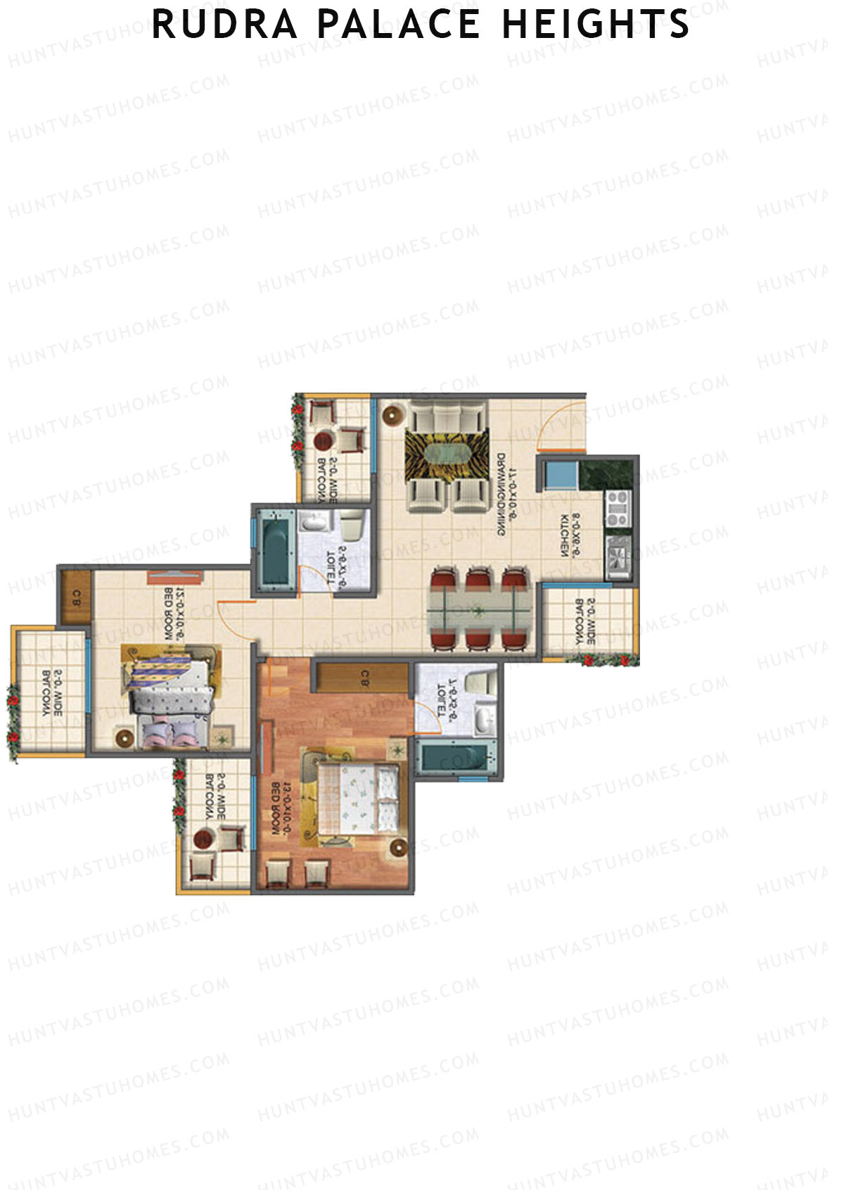 Rudra Palace Heights B3 Rani Durgavati Tower Unit 2 Floor Plan