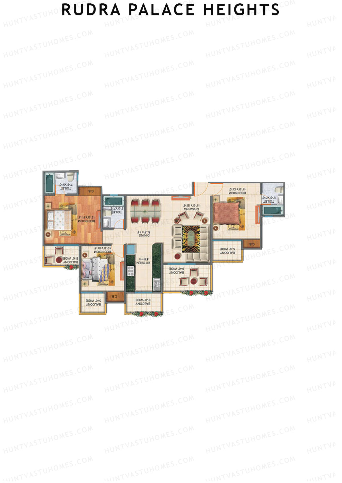 Rudra Palace Heights B4 Rani Padmavati Tower Unit 1 Floor Plan