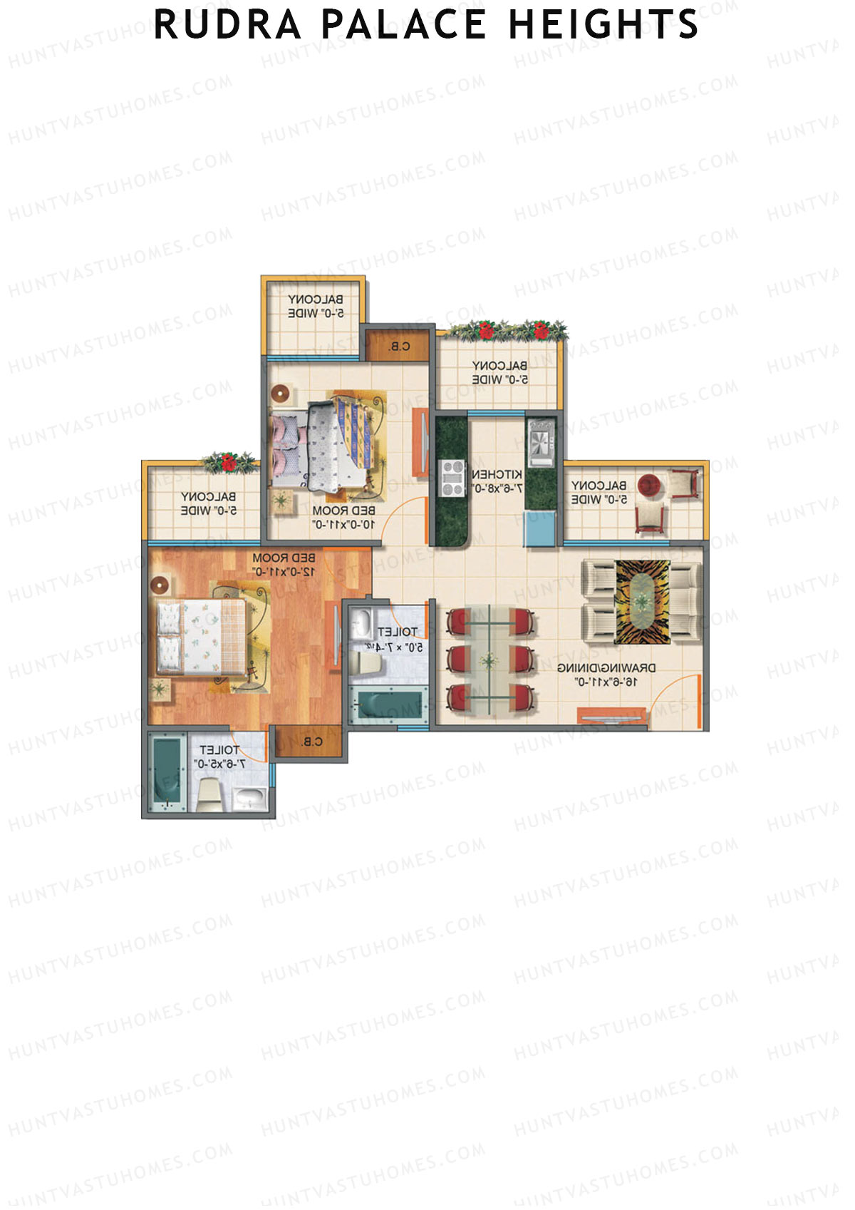 Rudra Palace Heights B4 Rani Padmavati Tower Unit 2 Floor Plan