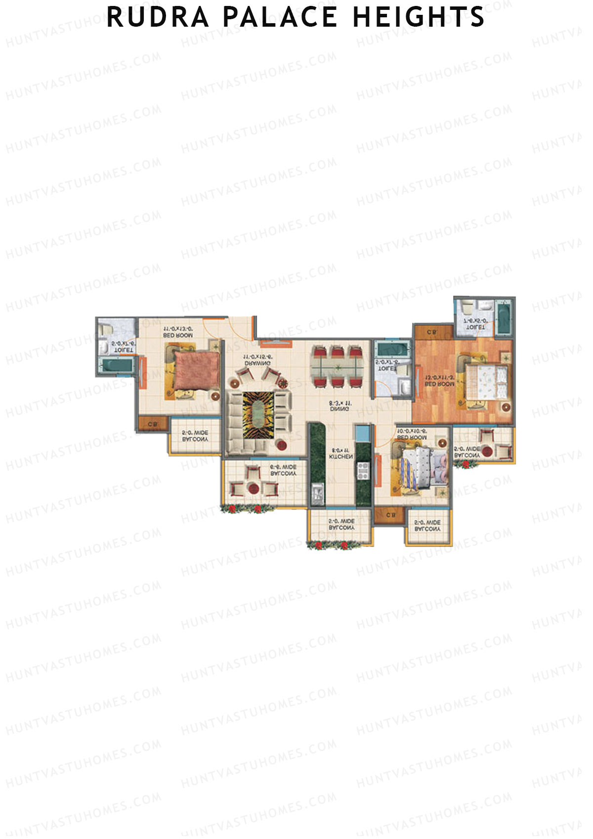 Rudra Palace Heights B4 Rani Padmavati Tower Unit 5 Floor Plan