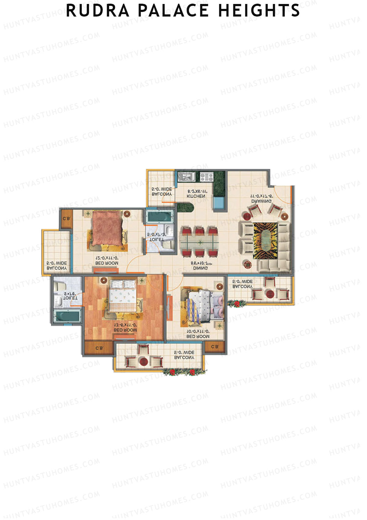 Rudra Palace Heights B5 Rani Kittur Chennamma Tower Unit 2 Floor Plan