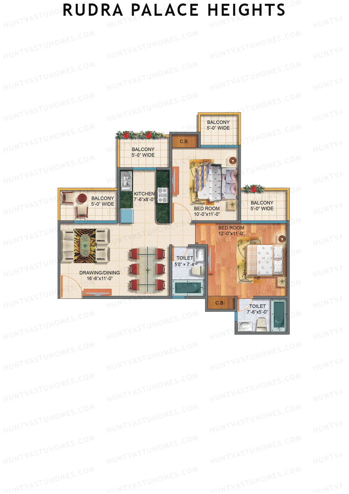 Rudra Palace Heights B5 Rani Kittur Chennamma Tower Unit 6 Floor Plan