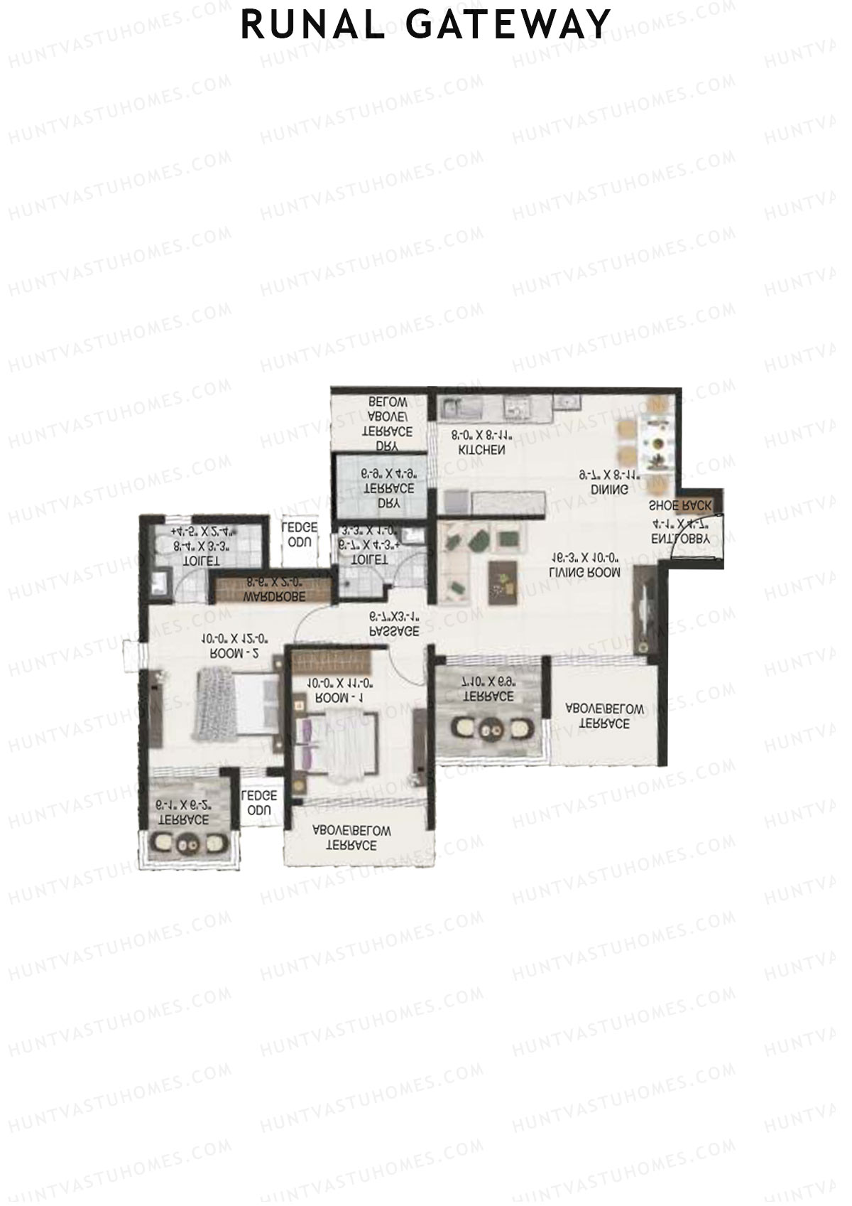 Runal Gateway Wing A Unit 1 Floor Plan