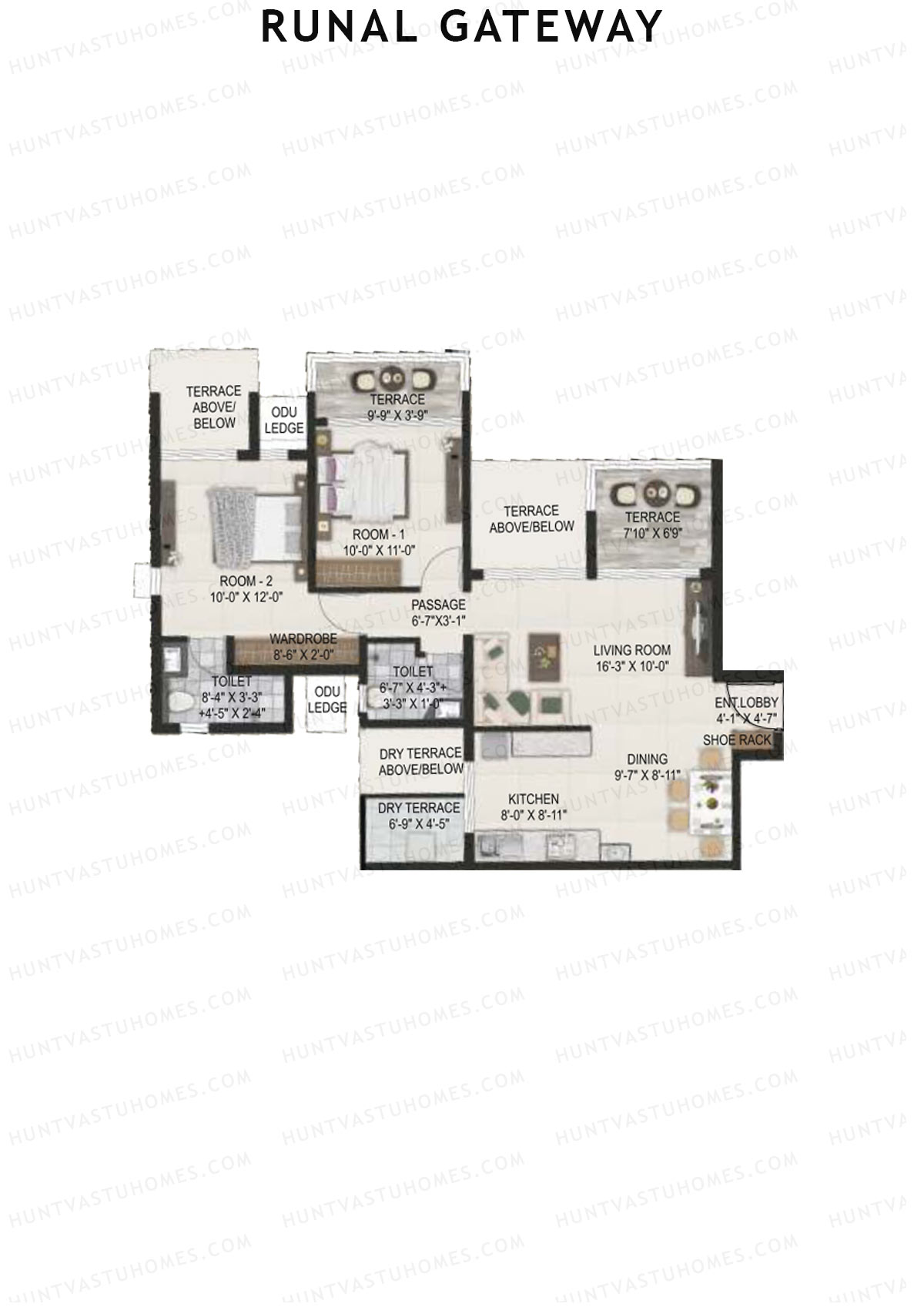 Runal Gateway Wing A Unit 2 Floor Plan