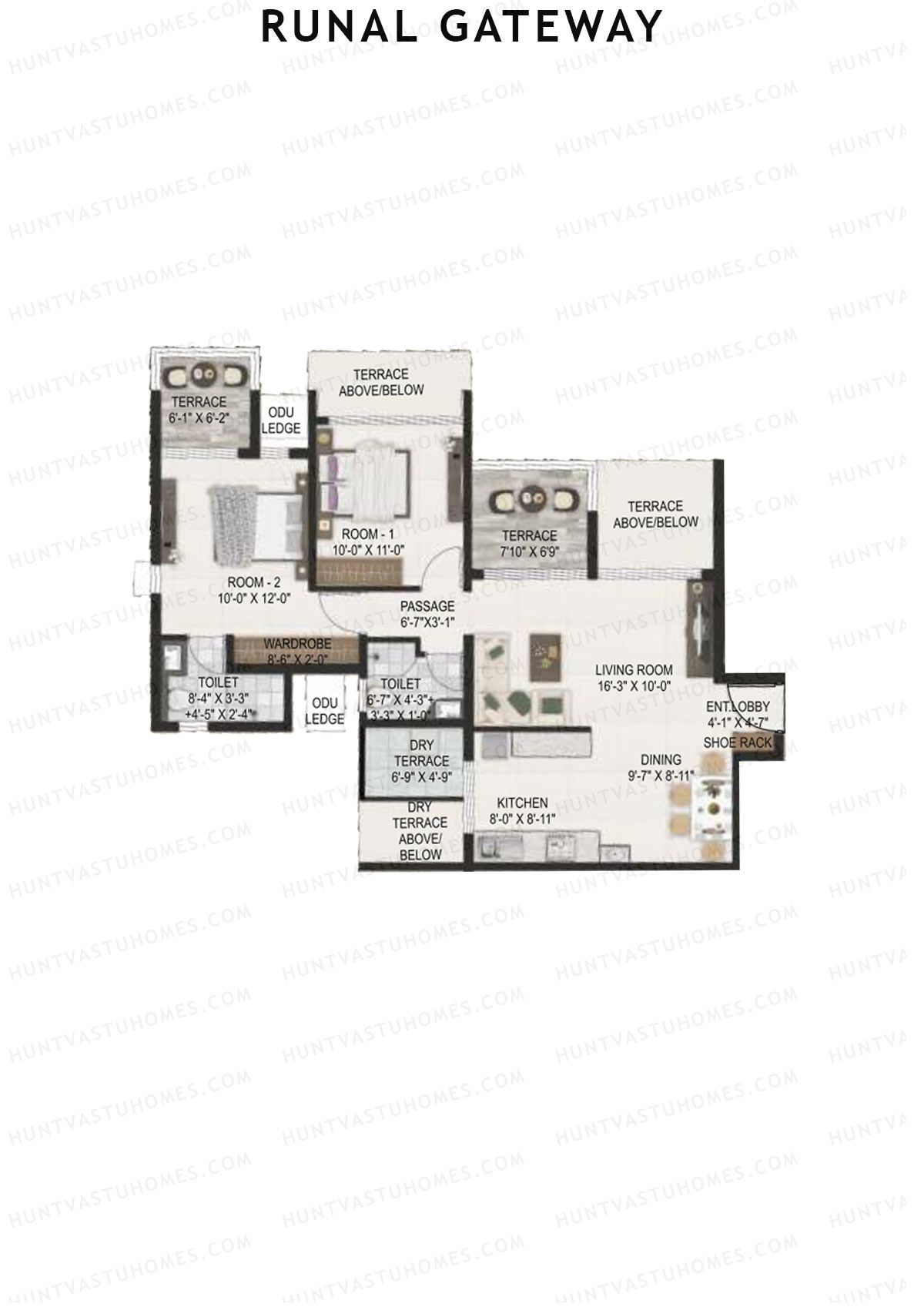 Runal Gateway Wing A Unit 2 Floor Plan