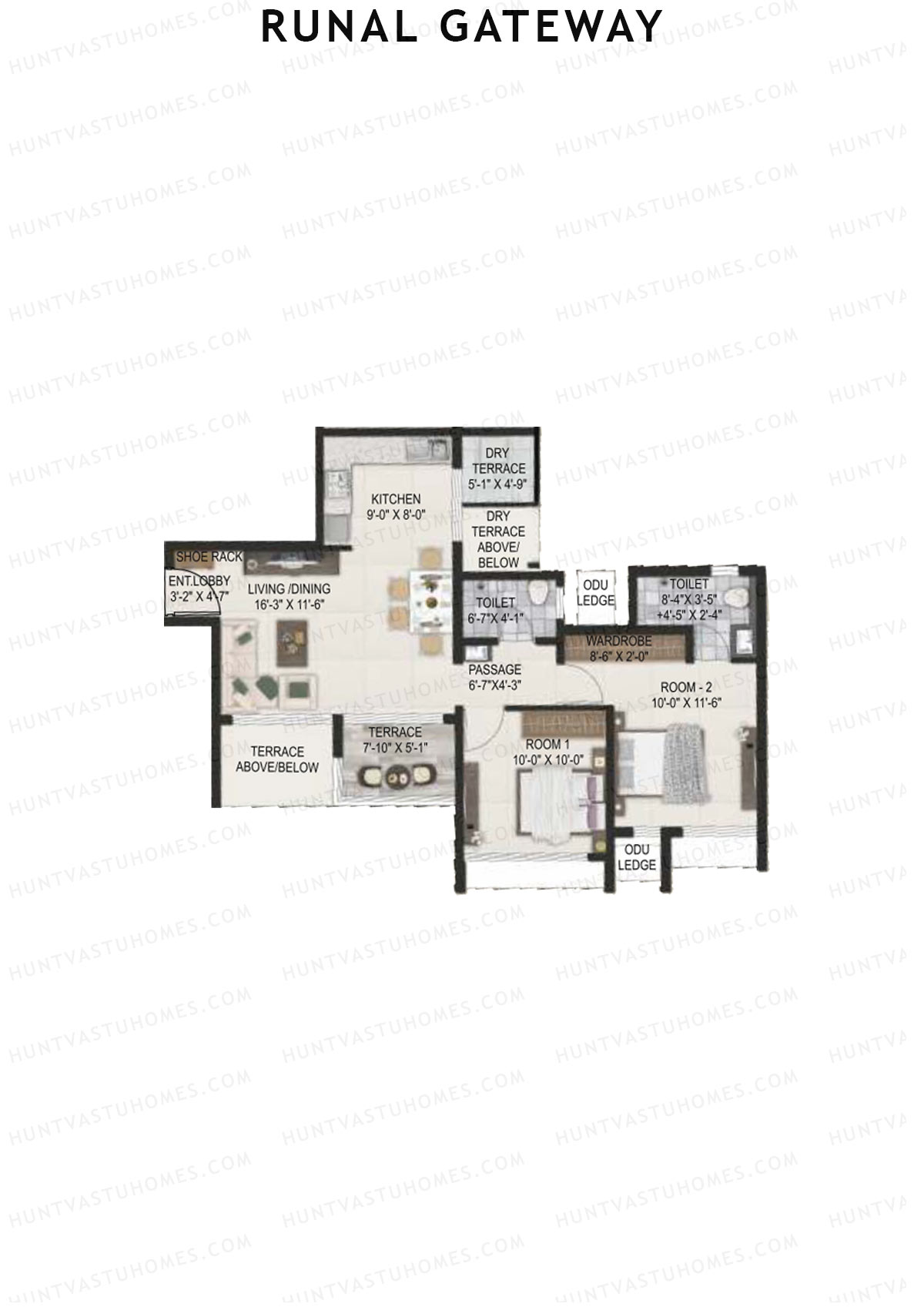 Runal Gateway Wing A Unit 4 Floor Plan
