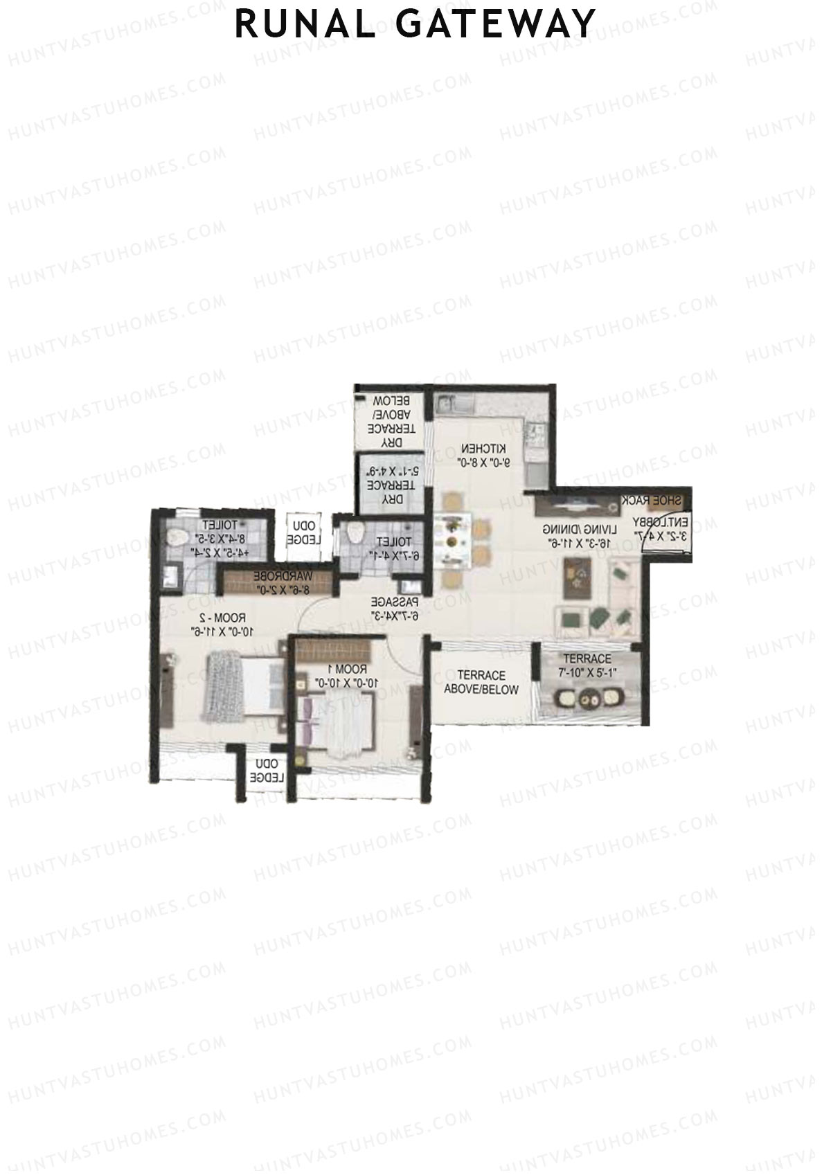 Runal Gateway Wing B Unit 1 Floor Plan