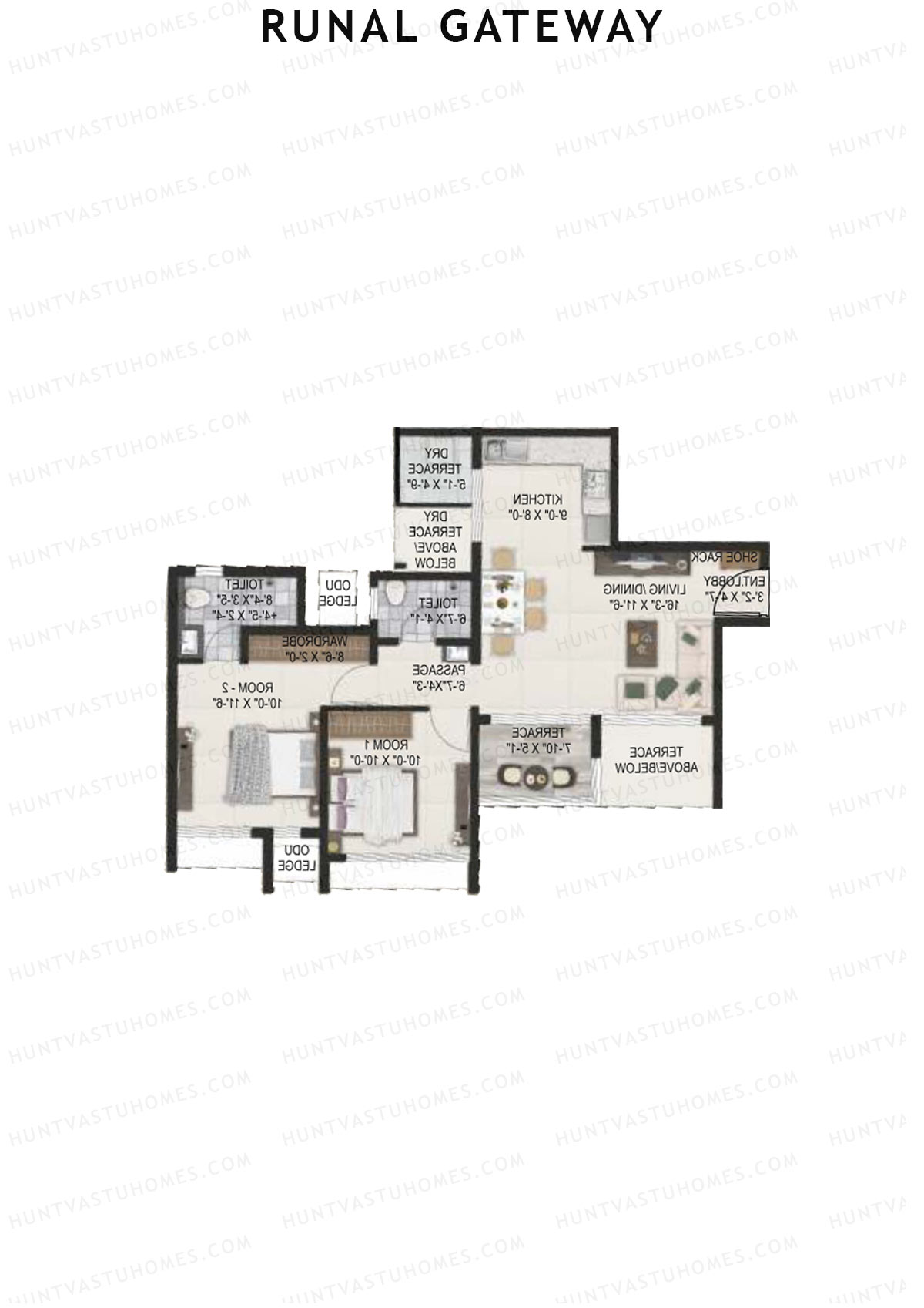 Runal Gateway Wing B Unit 1 Floor Plan