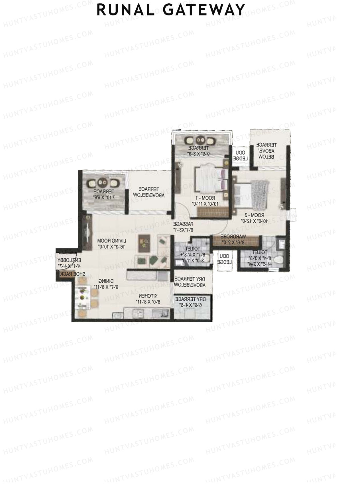 Runal Gateway Wing B Unit 3 Floor Plan