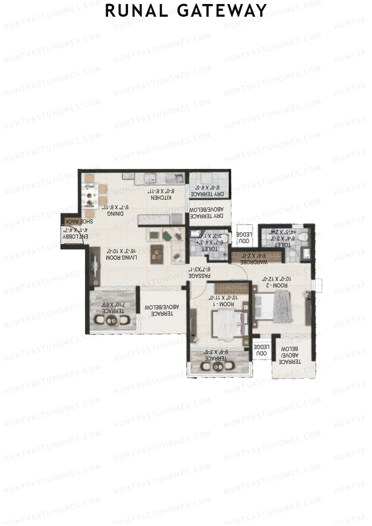 Runal Gateway Wing B Unit 4 Floor Plan