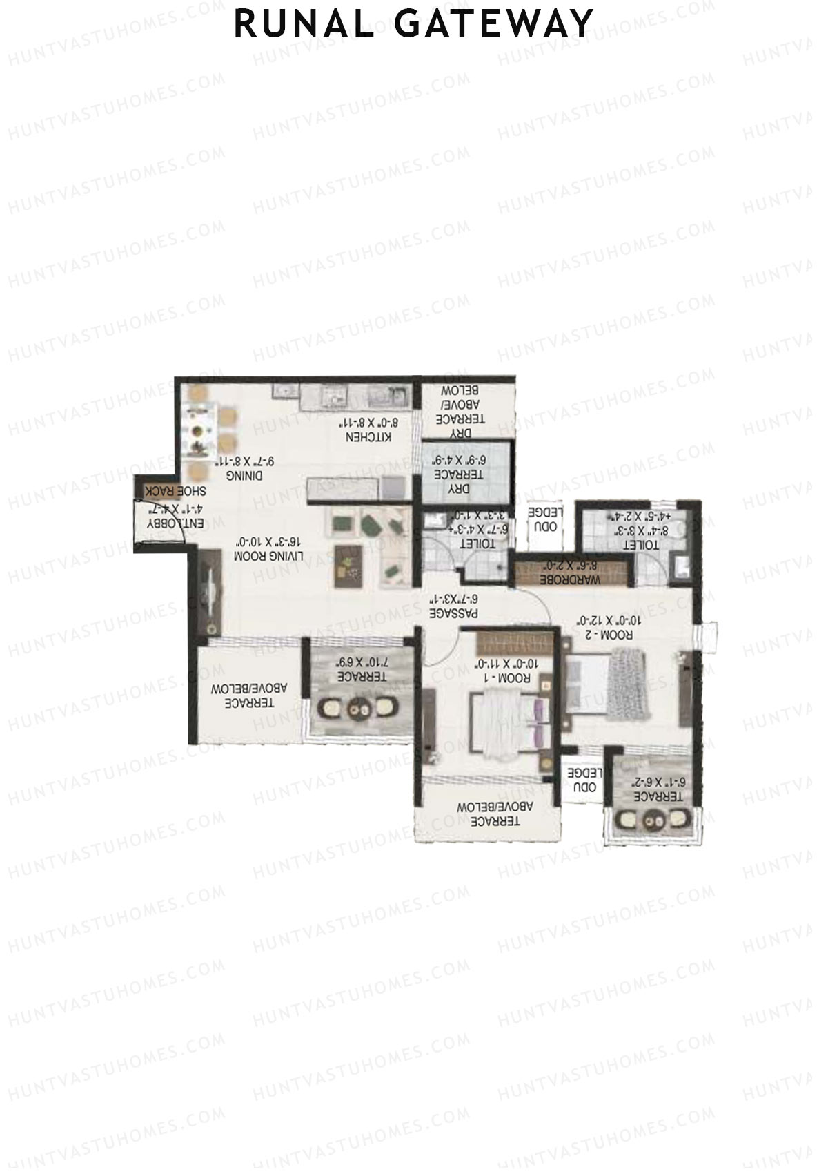Runal Gateway Wing B Unit 4 Floor Plan