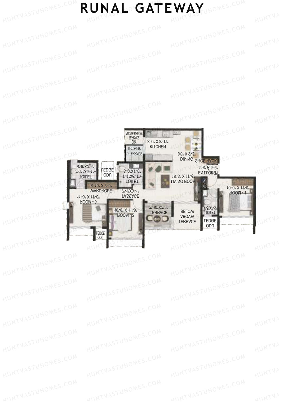 Runal Gateway Wing C Unit 1 Floor Plan
