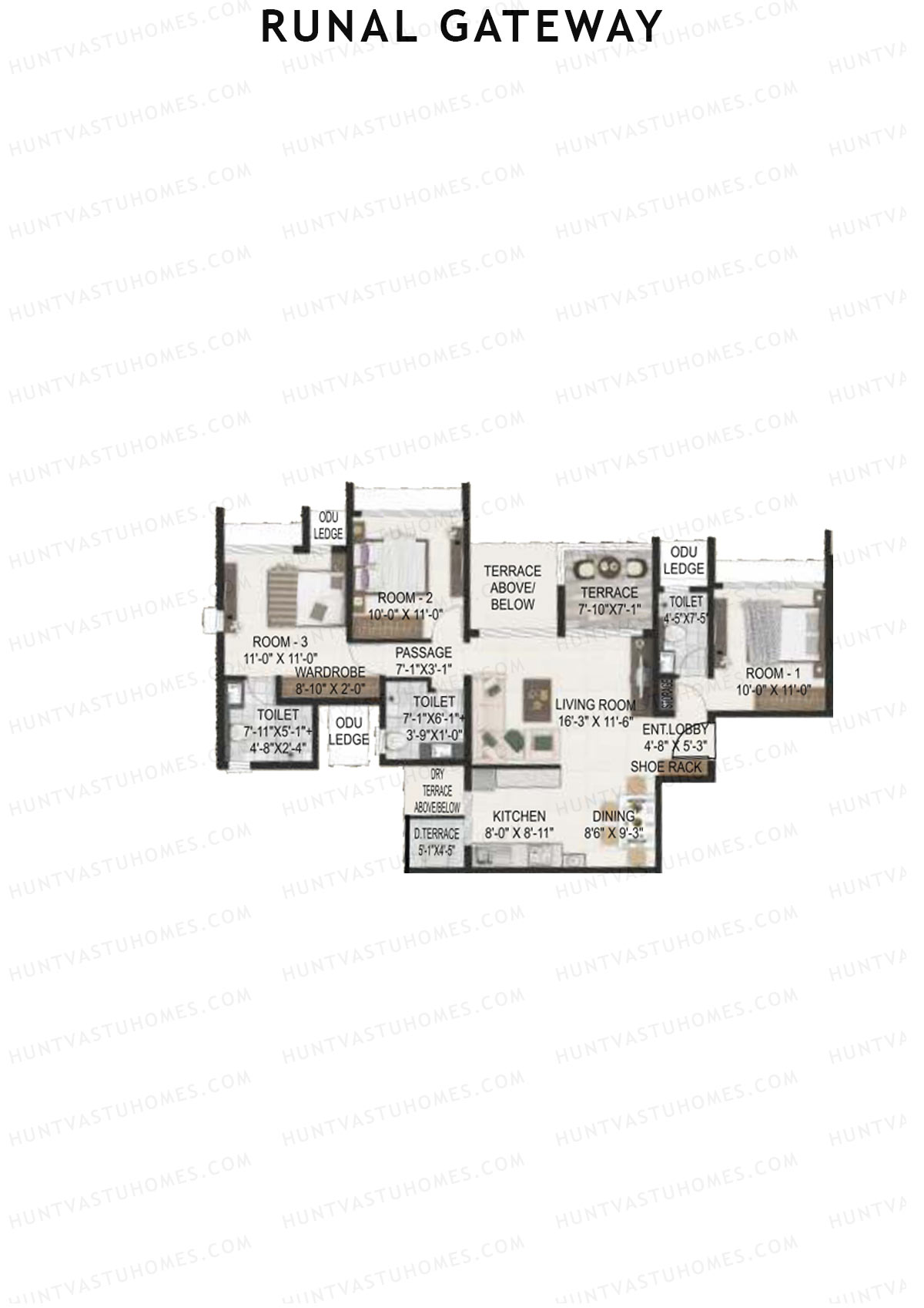 Runal Gateway Wing C Unit 2 Floor Plan