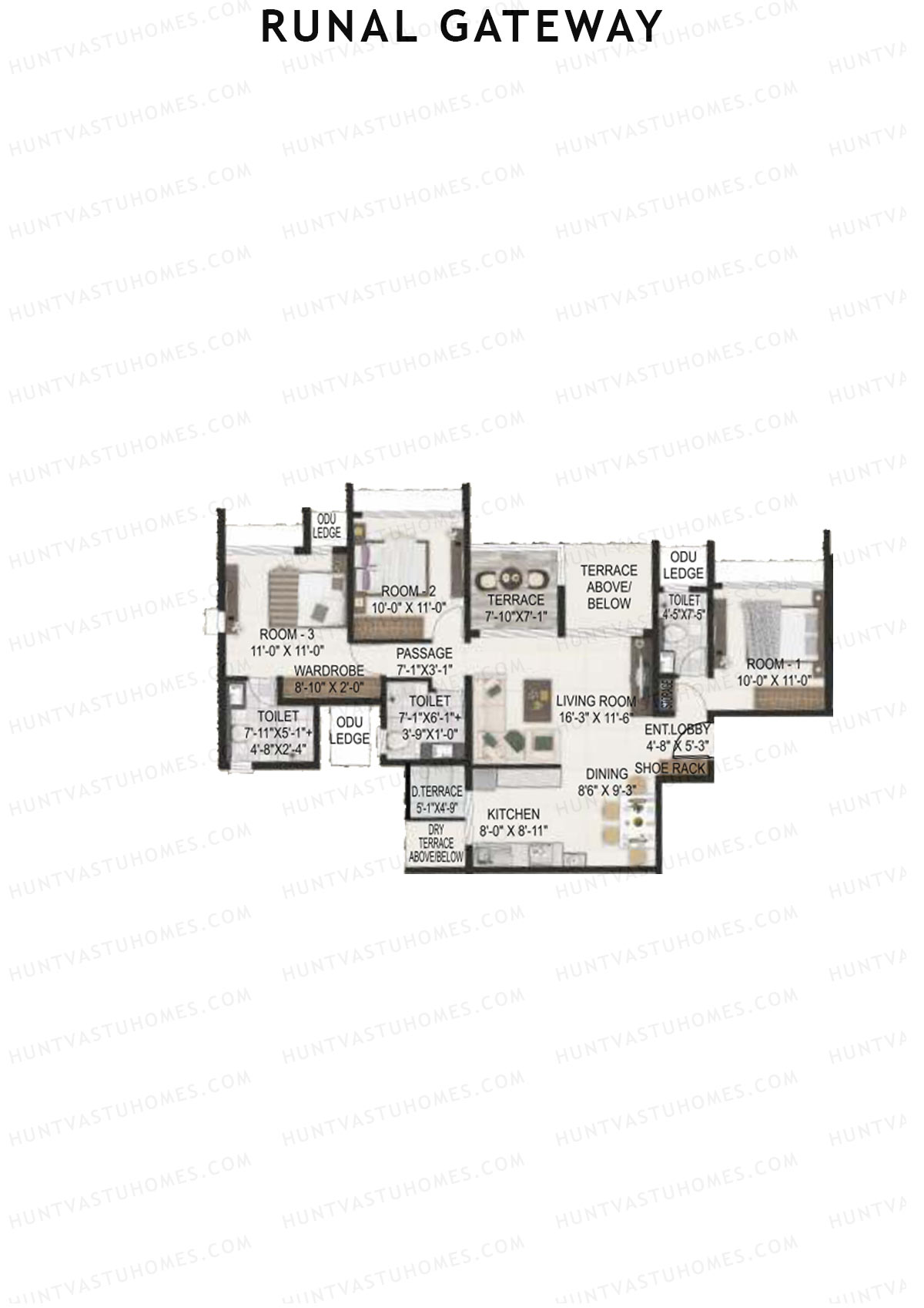 Runal Gateway Wing C Unit 2 Floor Plan