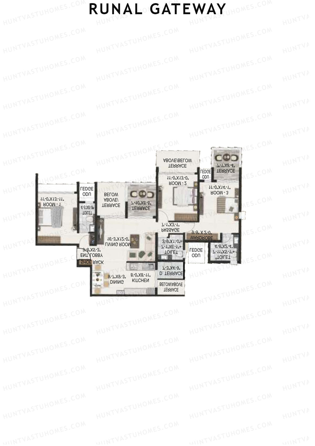 Runal Gateway Wing C Unit 3 Floor Plan