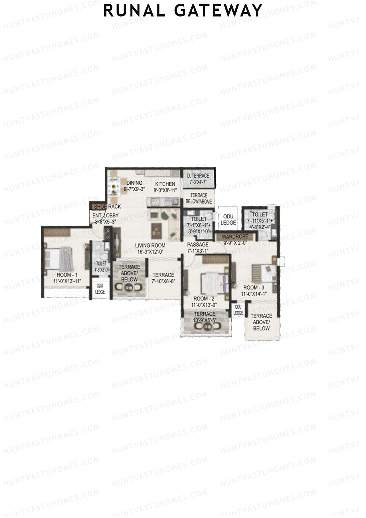 Runal Gateway Wing C Unit 4 Floor Plan